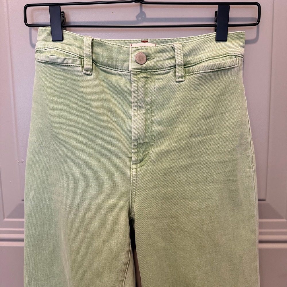 Alice + Olivia Gorgeous Coin Pocket Jeans Green Size‎ 25 - Picture 3 of 7